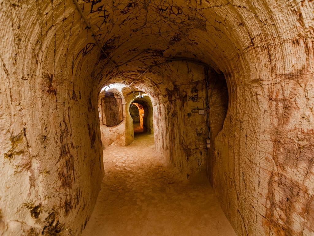 A tunnel in the opal mine in Coober Pedy, Australia