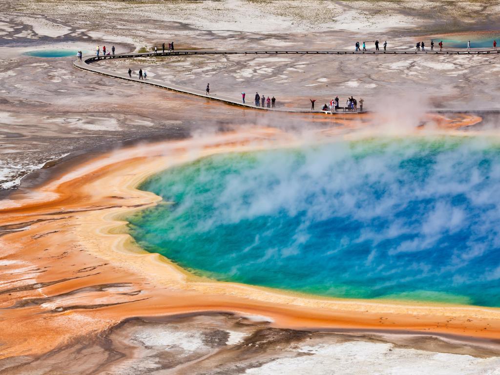 Bird view of Grand Prismatic Spring - Yellowstone National Park
