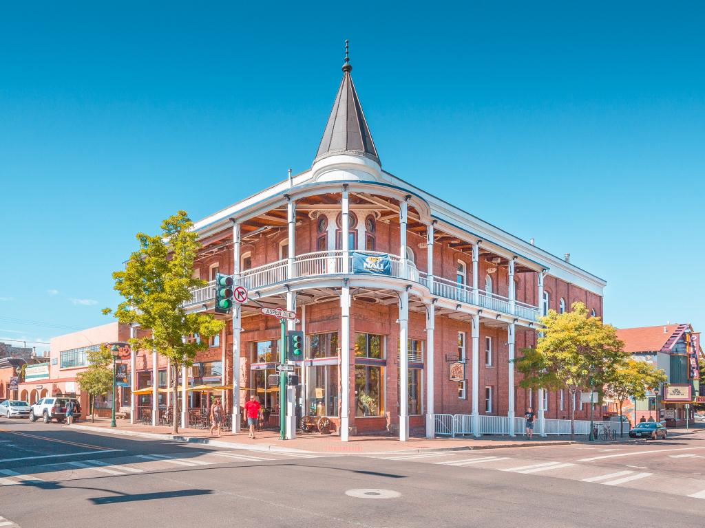 A sunny day in the beautiful Historic City Center of Flagstaff.