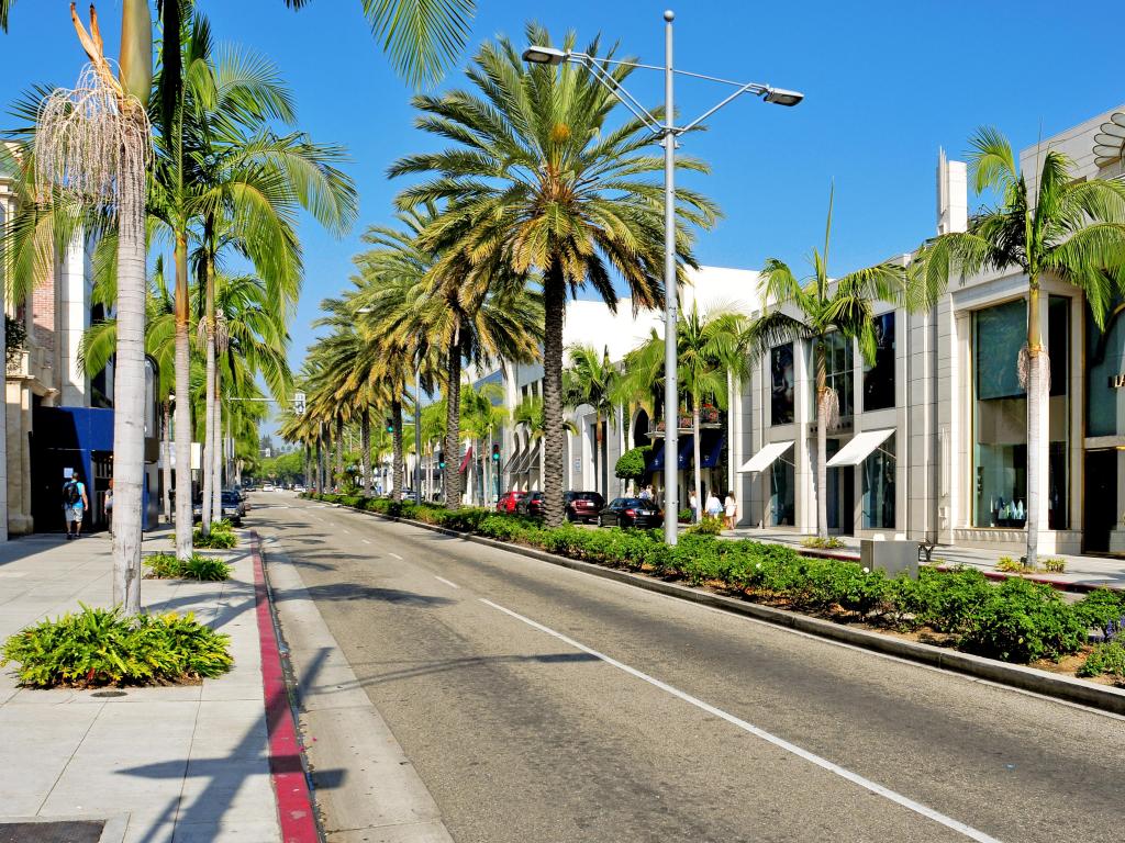 Rodeo Drive in Beverly Hills, US. There are more than 100 world-renowned boutiques in this area