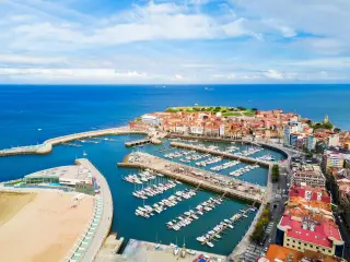 Northern Spain road trip through Gijon port harbour