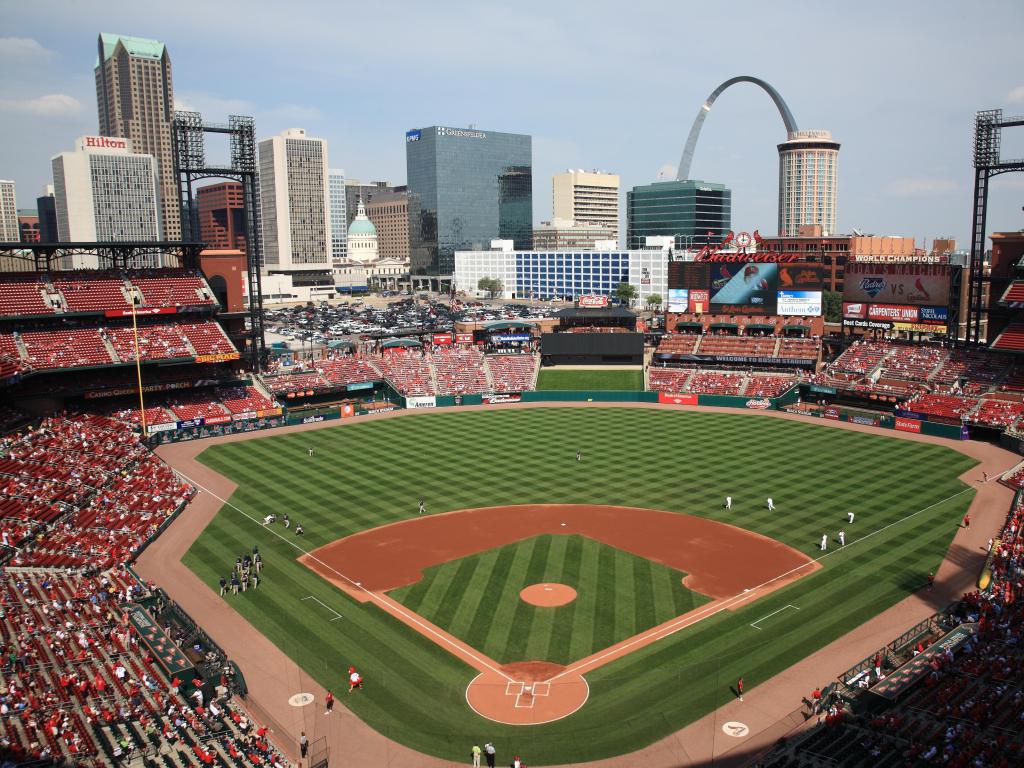  A late season baseball game at Busch Stadium between the Cardinals and San Diego Padres