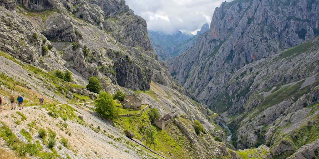 People walk along the Ruta del Cares in Picos de Europa park