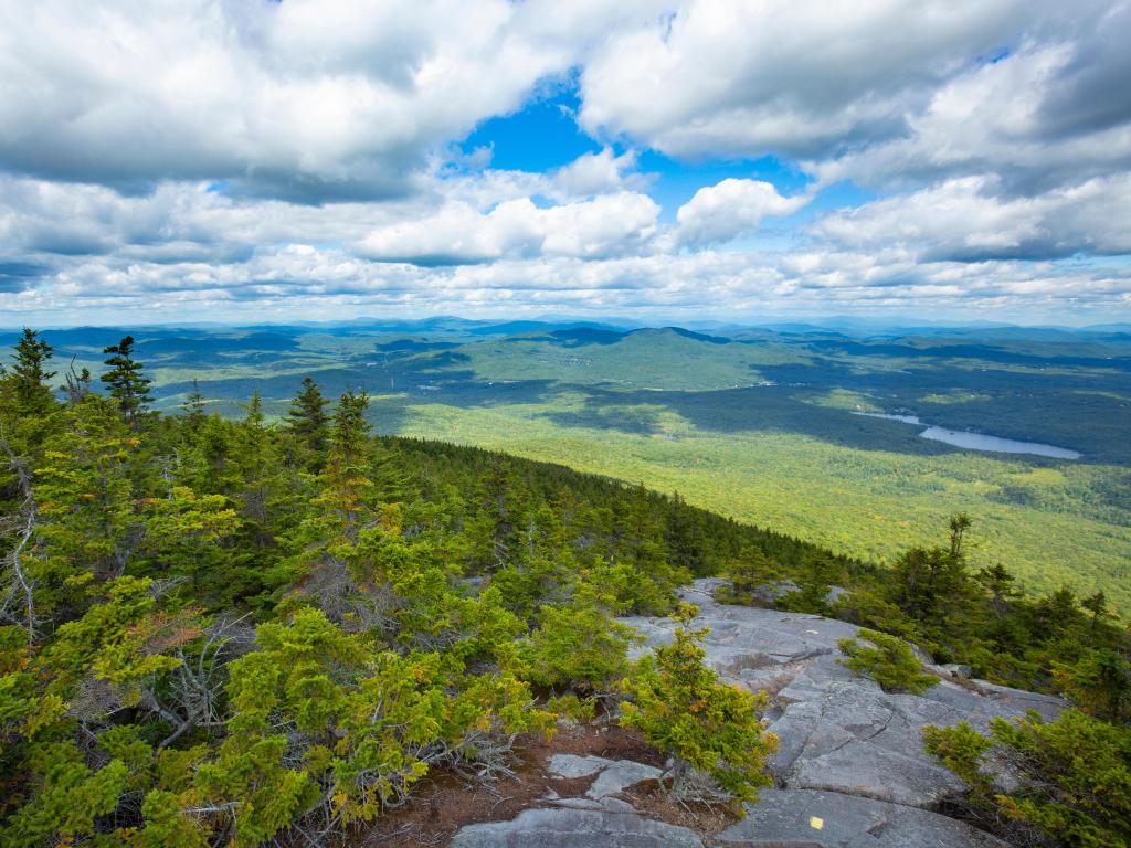 Summit of Mount Kearsarge in Wilmot, New Hampshire on a sunny summer day
