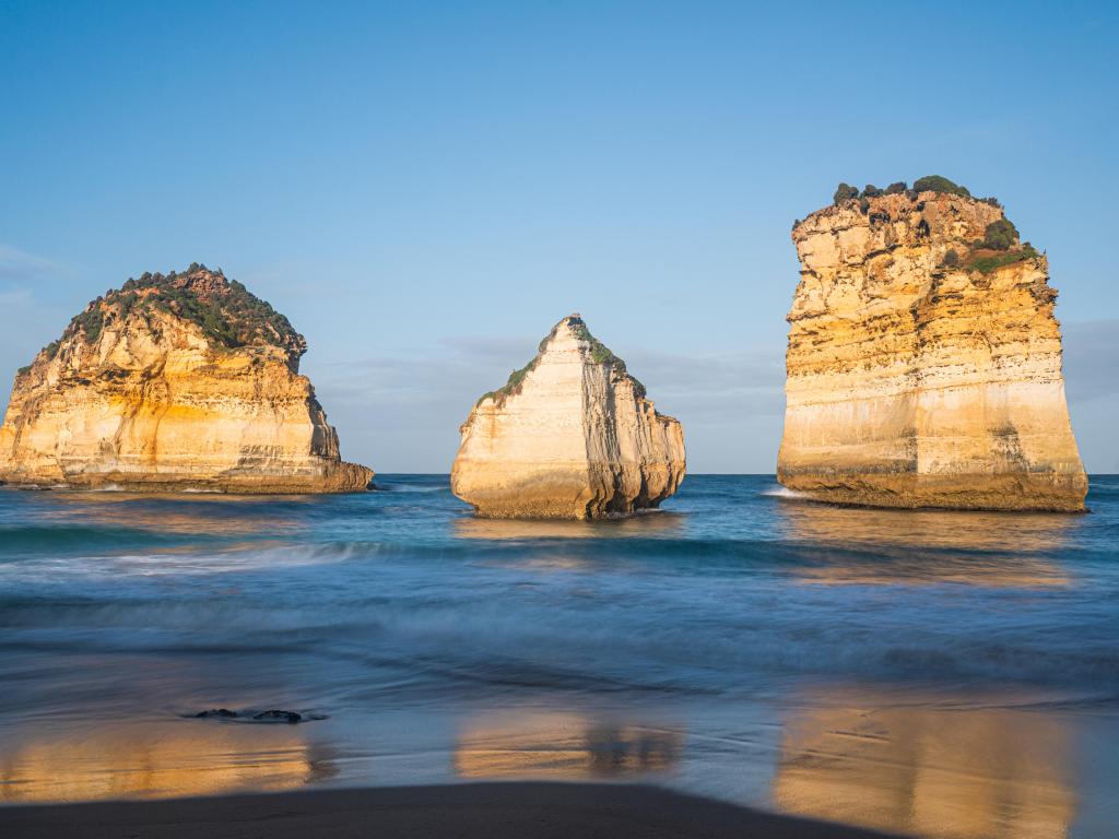 A beautiful seascape with big cliffs in Port Campbell National Park, Australia