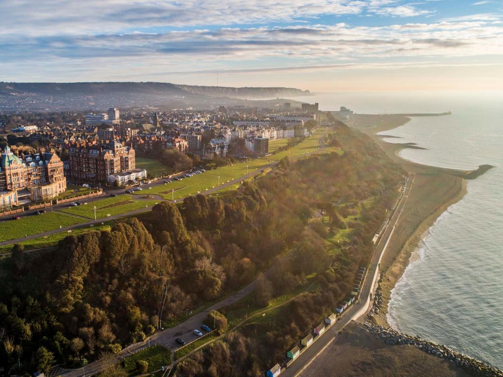 The town of Folkestone, Kent from the air.