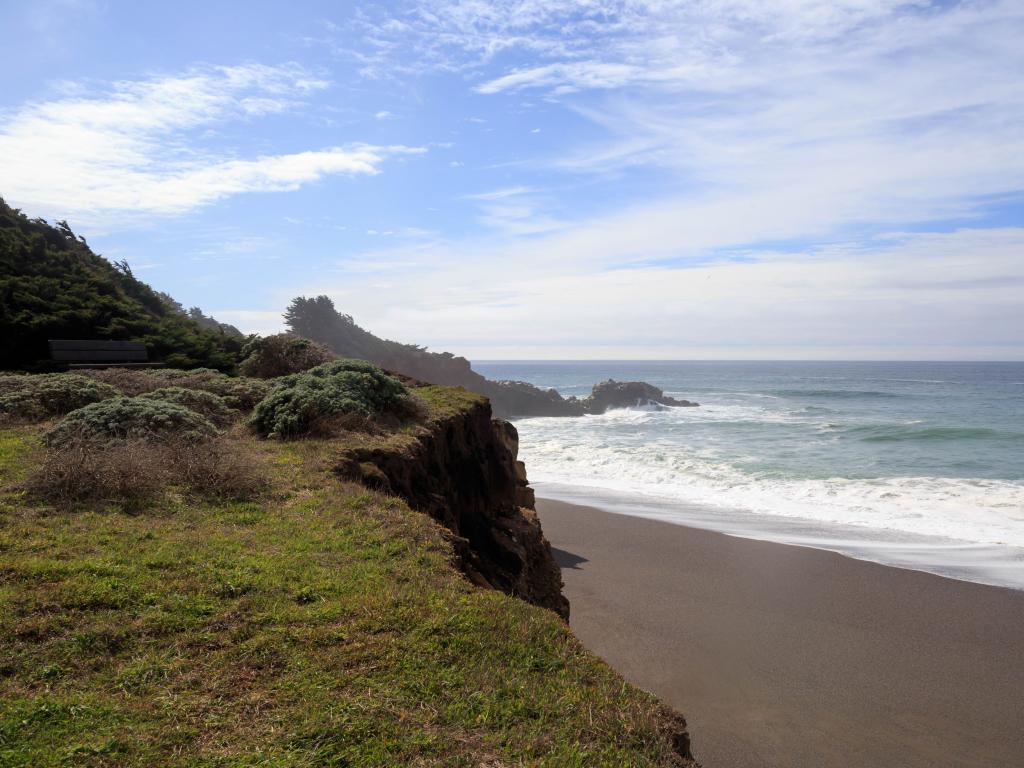 Empty wild beach at Gualala in Mendocino County, California