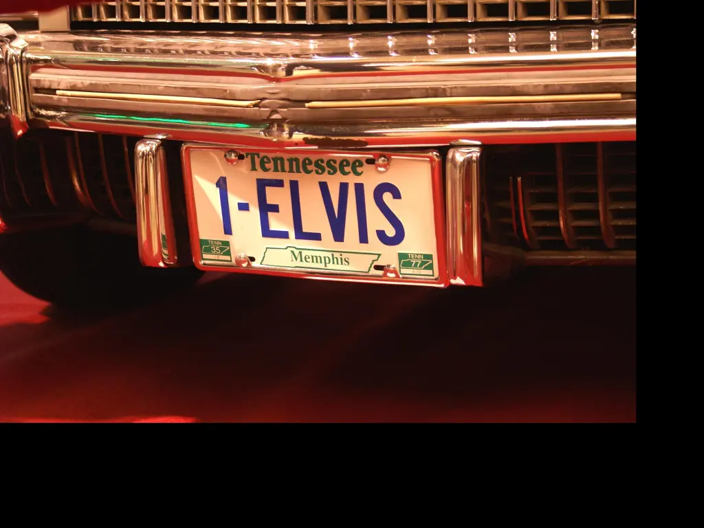 Licence plate of vintage Cadillac 1-Elvis
