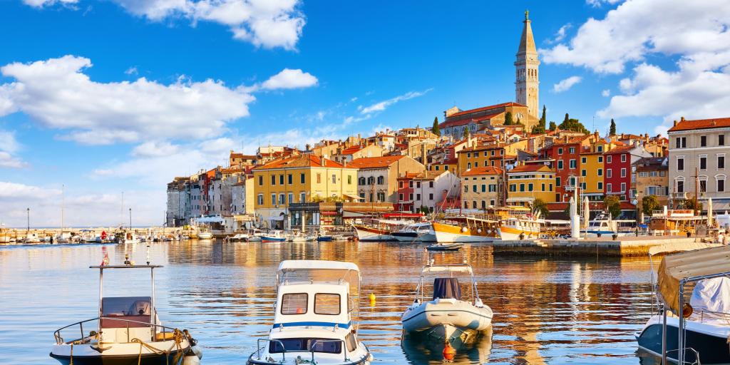 Colourful buildings in Rovinj, Croatia