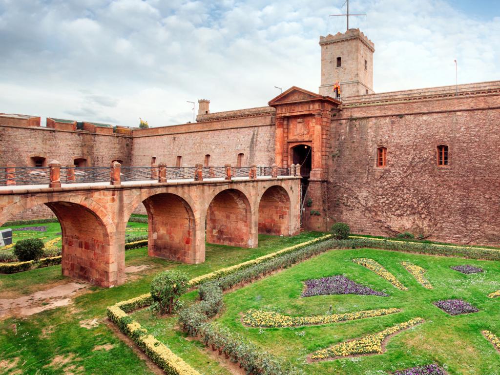 Medieval Montjuic Castle on Montjuic in Barcelona