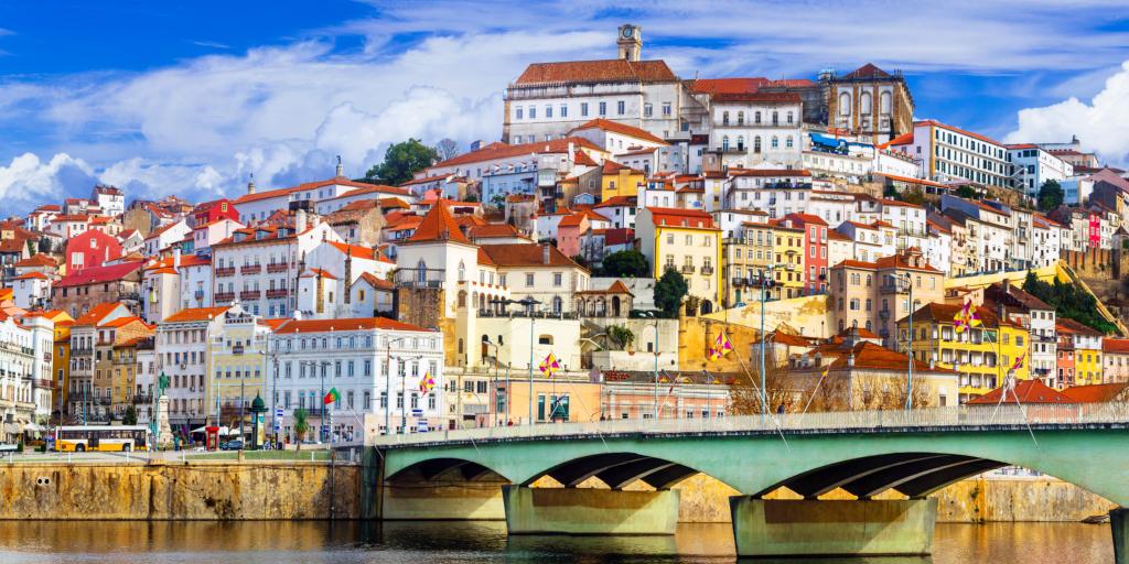 Colourful buildings and the river, Coimbra 