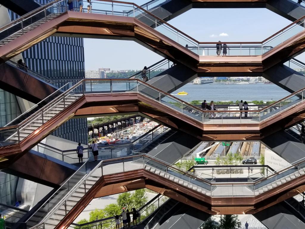 People at The Vessel at Hudson Yards, New York
