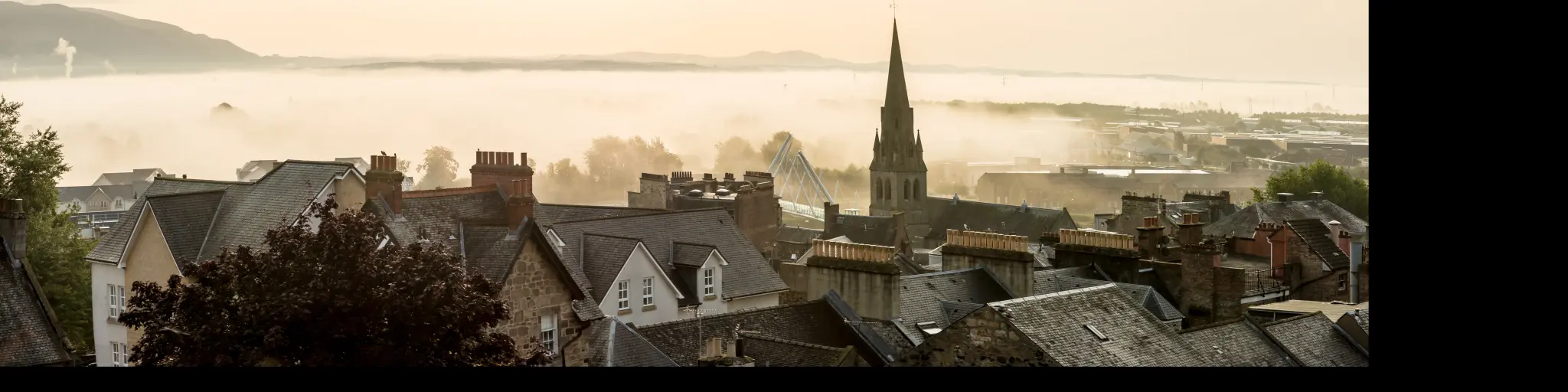 Day trip from Edinburgh to Stirling, Scotland - morning haze