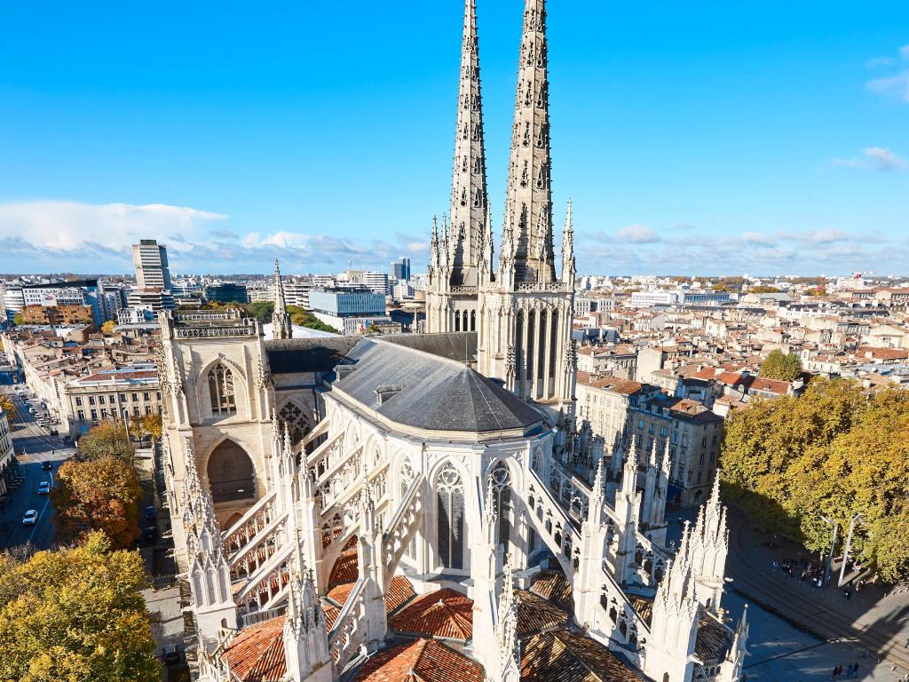 Ancient Saint Andre cathedral in Bordeaux city center. Aquitaine, France