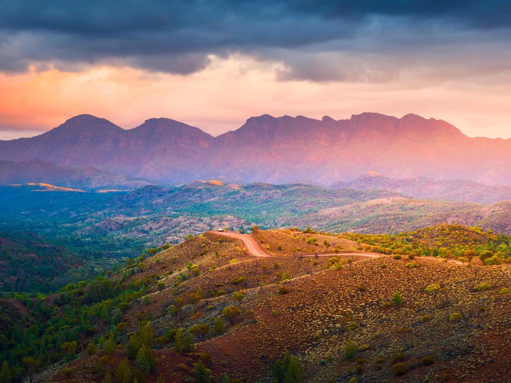 Flinders Ranges, South Australia with mountains in the background