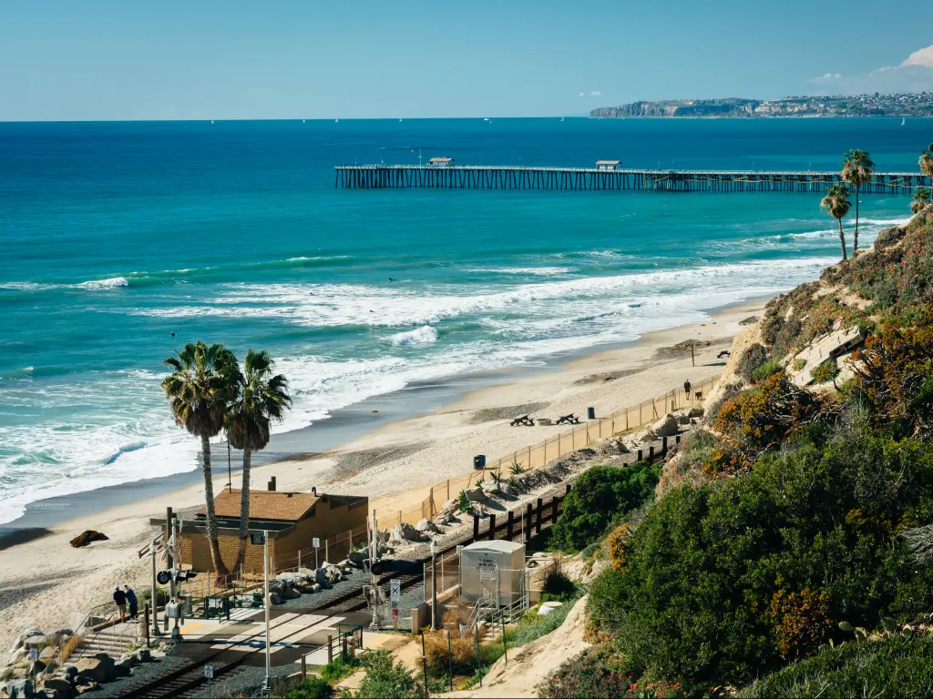 The beach and pier in San Clemente, California