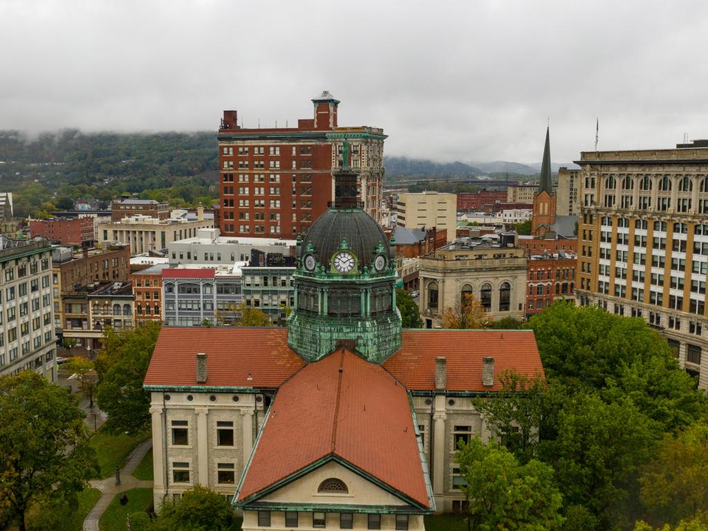 Binghamton, New York, USA taken on a cloudy day in upstate Binghamton.