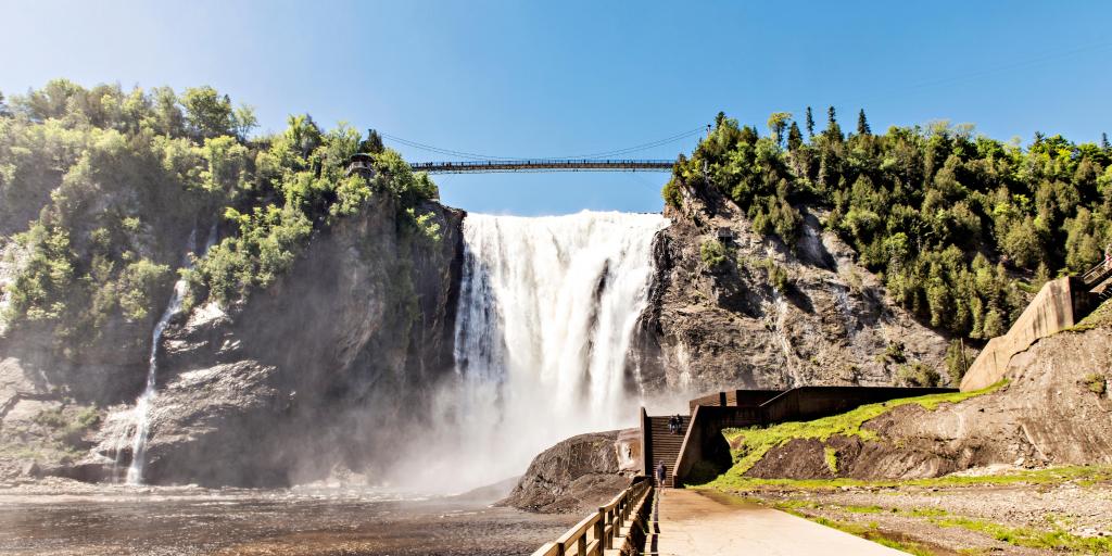A walkway leading up to the Montmorency Falls