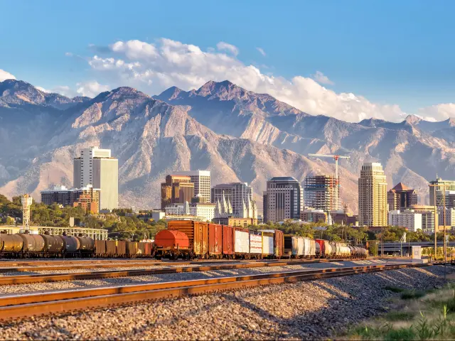 Downtown Salt Lake City skyline Utah in USA