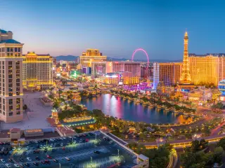 Las Vegas, Nevada, USA World famous Vegas Strip seen at night.