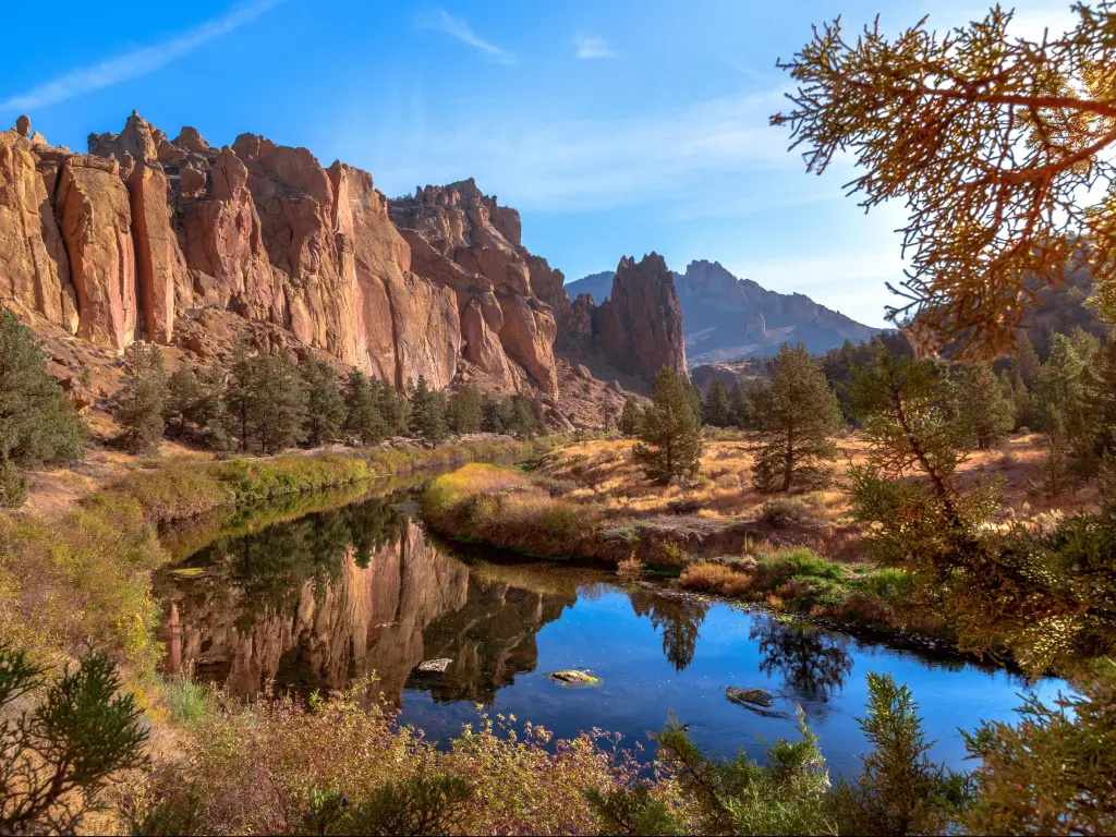 The beautiful Canyon and River Trail on the Crooked River in Smith Rock State Park in Oregon