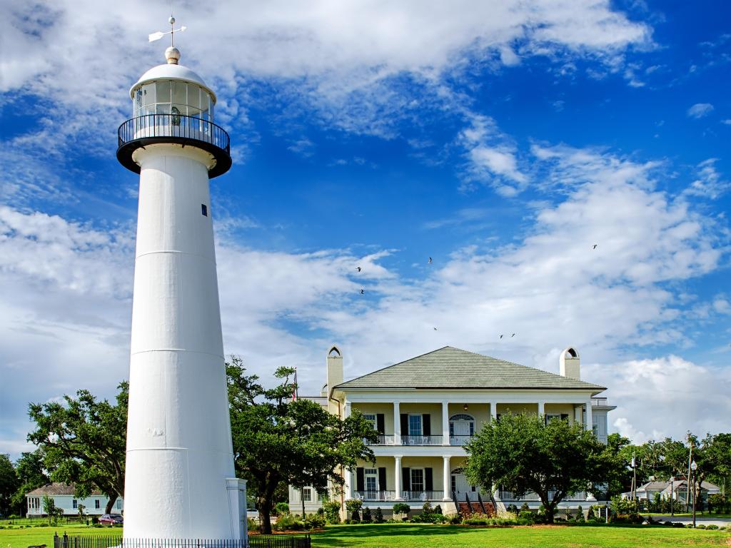 Historic lighthouse landmark and welcome center in Biloxi, Mississippi