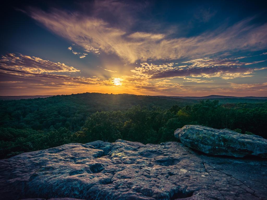 Garden of the Gods, Shawnee National Forests, Illinois, USA taken at sunset.