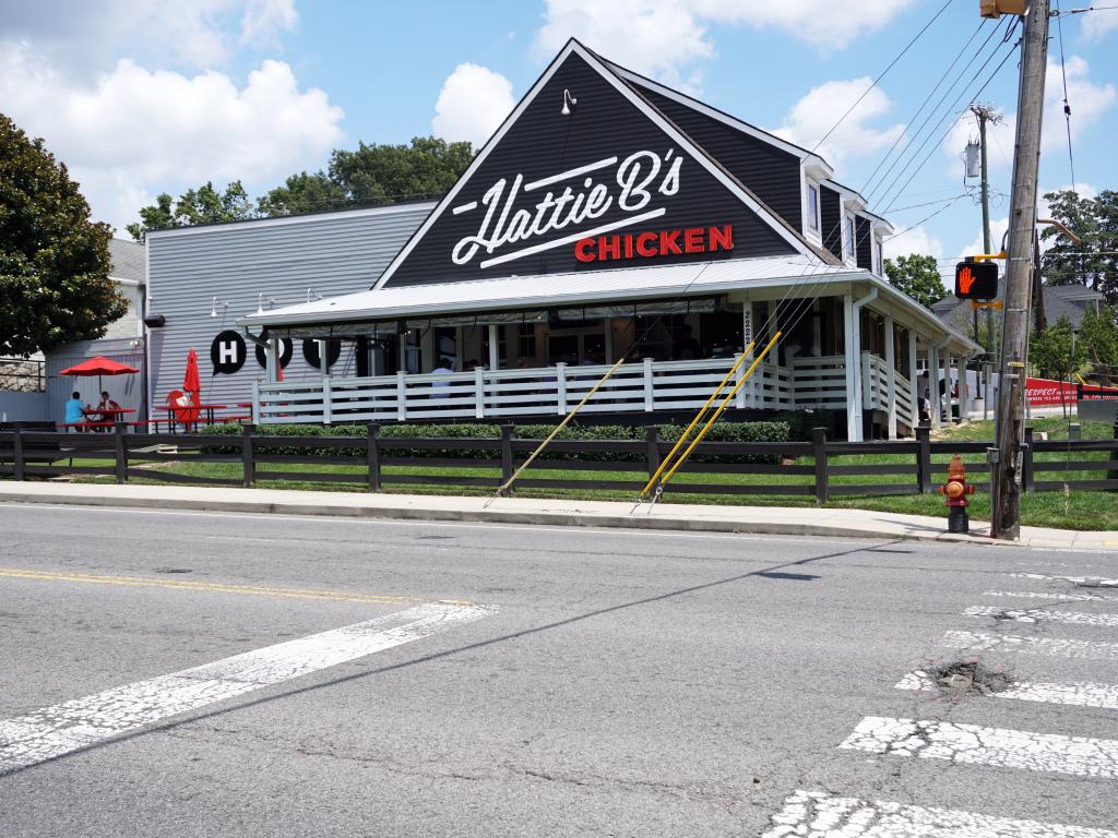 The famous Hattie B's Hot Chicken Restaurant in Nashville, TN