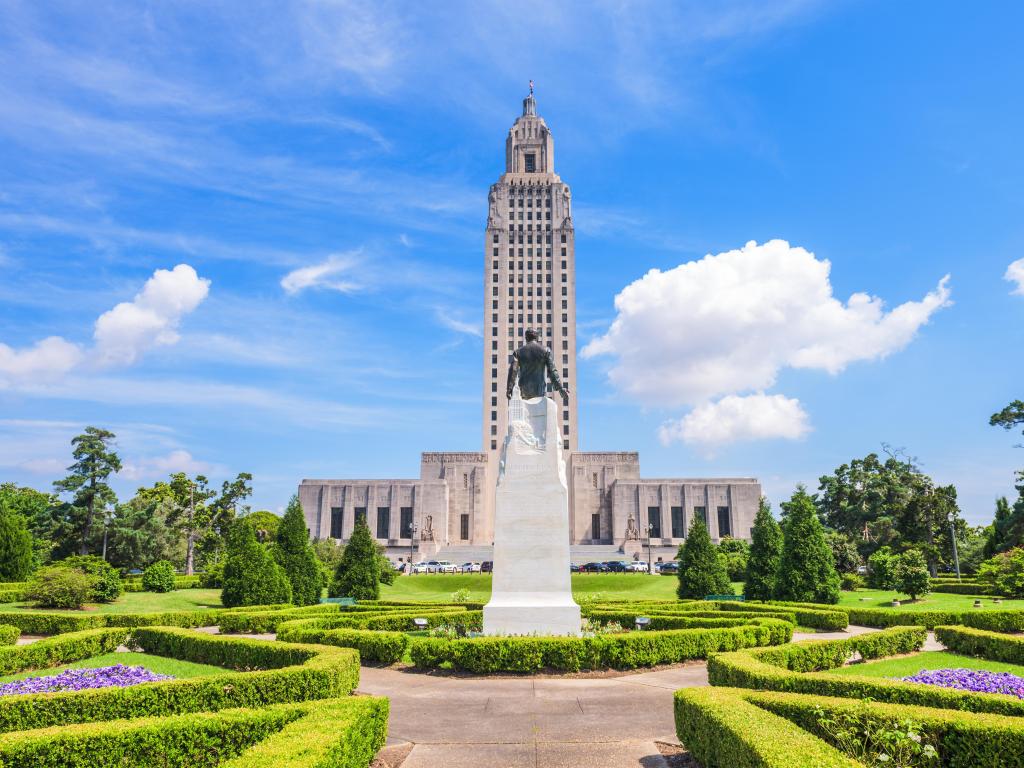 Louisiana State Capitol in Baton Rouge, Louisiana, USA taken on a sunny day.