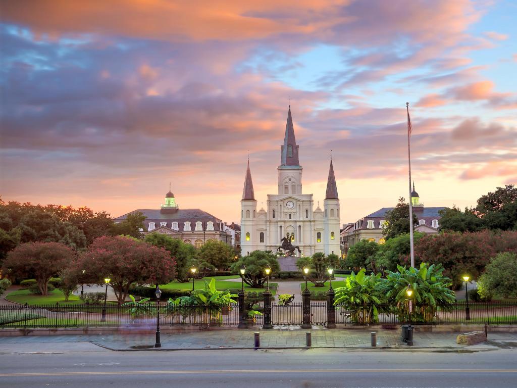 St. Louis Cathedral and Jackson Square in New Orleans, Louisiana