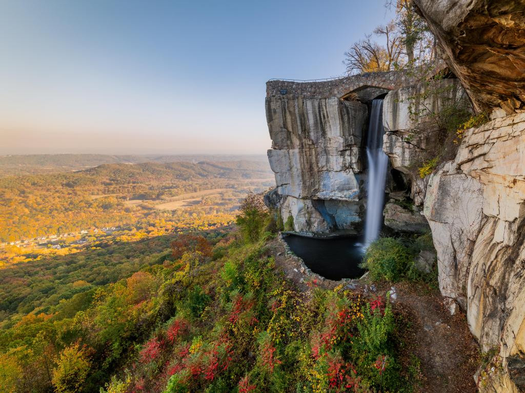 Rock City in Lookout Mountain, Georgia, USA with a view of High Falls and Lovers Leap in Rock City in Lookout Mountain, Georgia