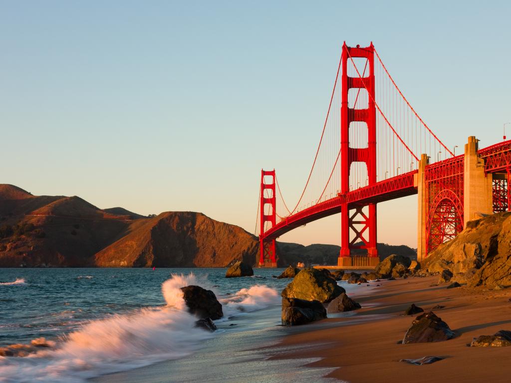 Coastal view of Golden Gate Bridge, San Francisco