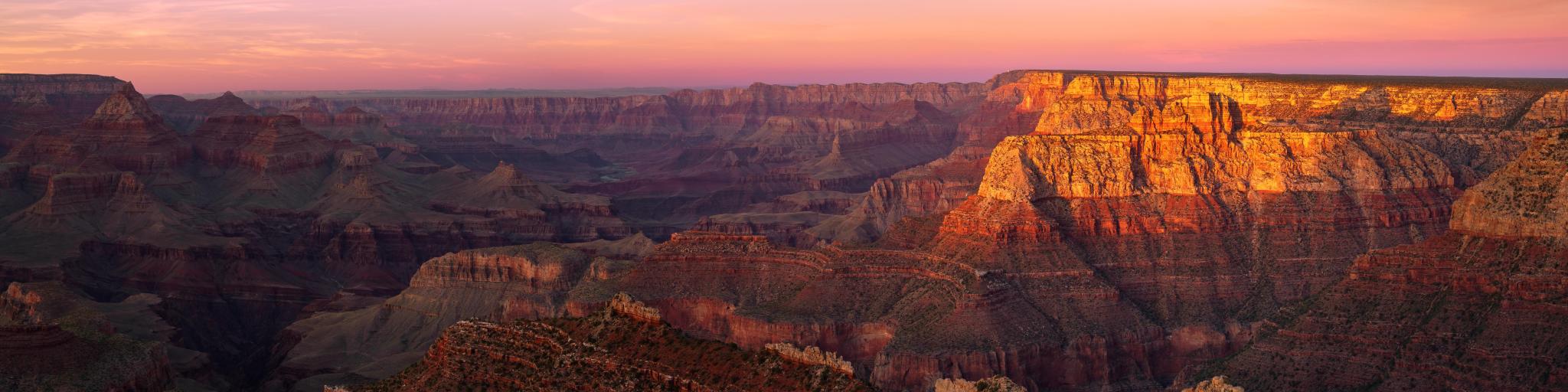 Grand Canyon National Park, Arizona, USA  with a grand sunset over the Canyon.