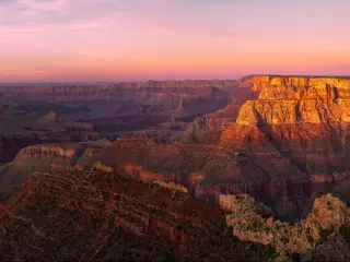Grand Canyon National Park, Arizona, USA  with a grand sunset over the Canyon.