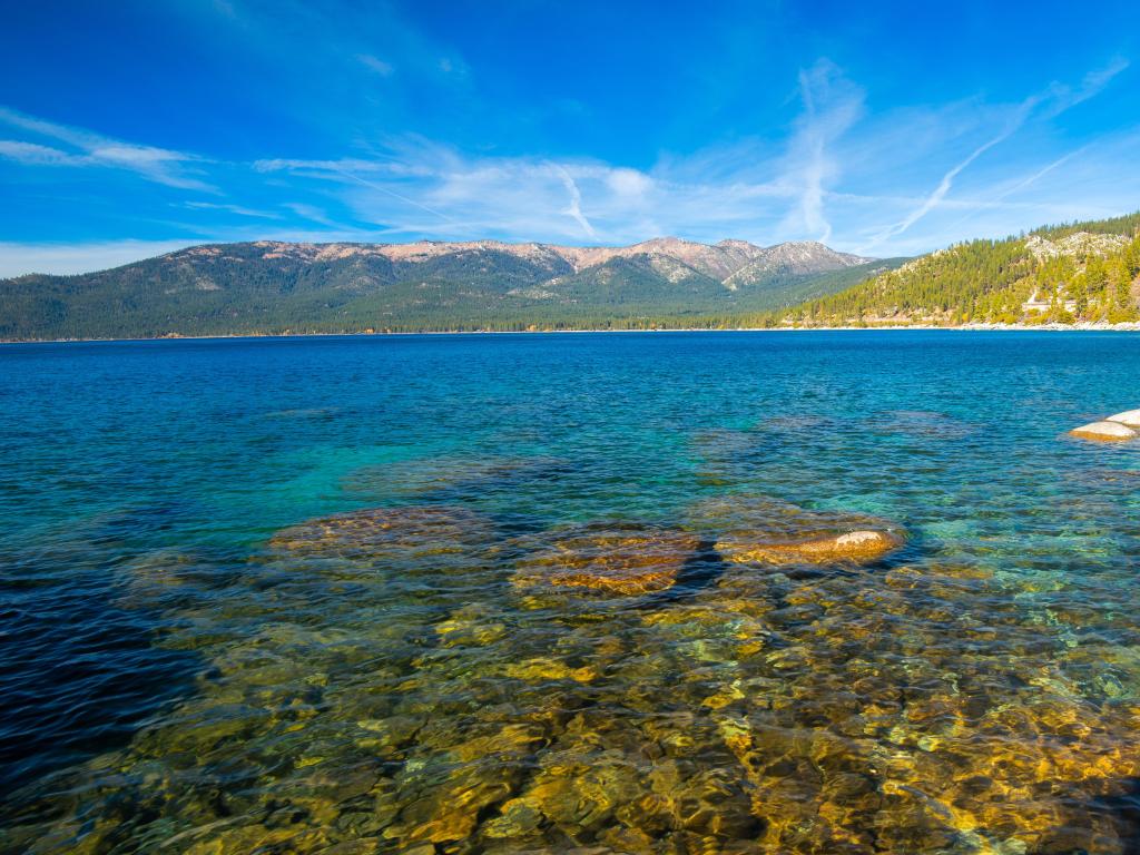 Rocks at the lakeside, Lake Tahoe, California, USA