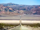 Highway 190 crossing Panamint Valley in Death Valley National Park