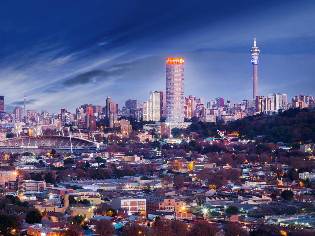 Johannesburg Skyline at night time 