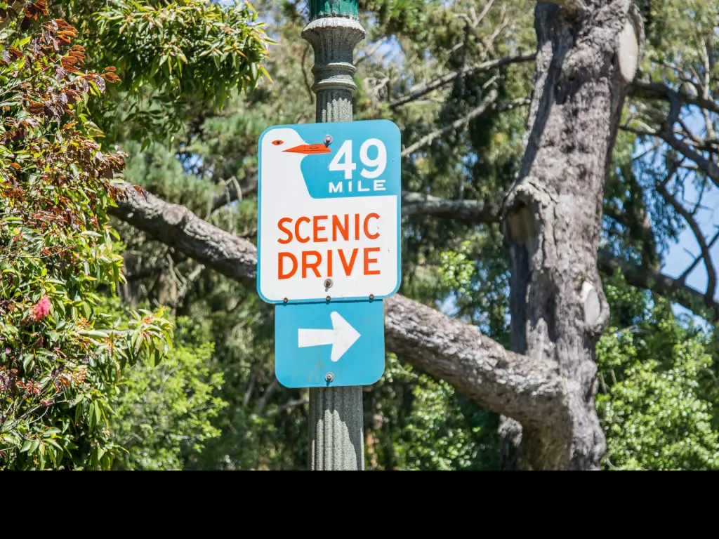 Scenic 49-mile drive in and around San Francisco - sign post