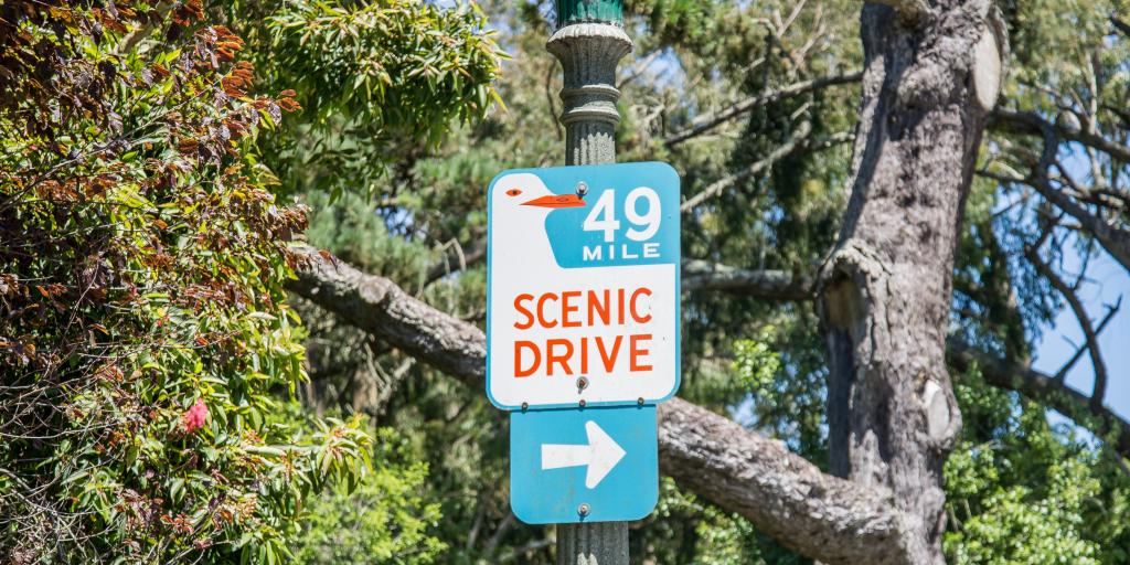 Scenic 49-mile drive in and around San Francisco - sign post