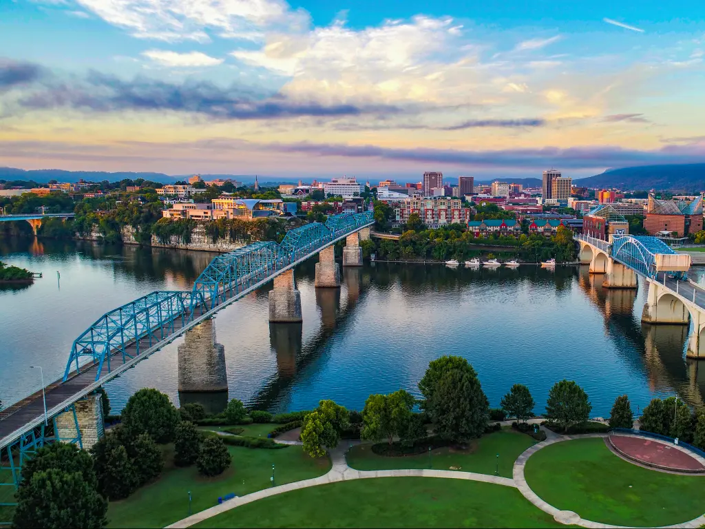Scenic shot of Chattanooga and the Tennessee River