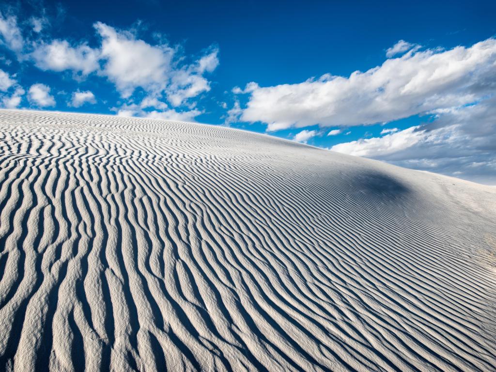 Sand ripples in the dunes at White Sands National Park near Alamogordo, New Mexico