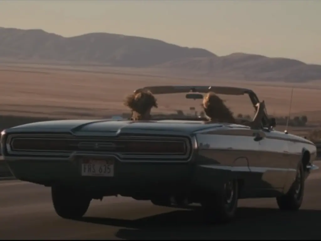 Thelma and Louise's car makes its way in the direction of Mexico