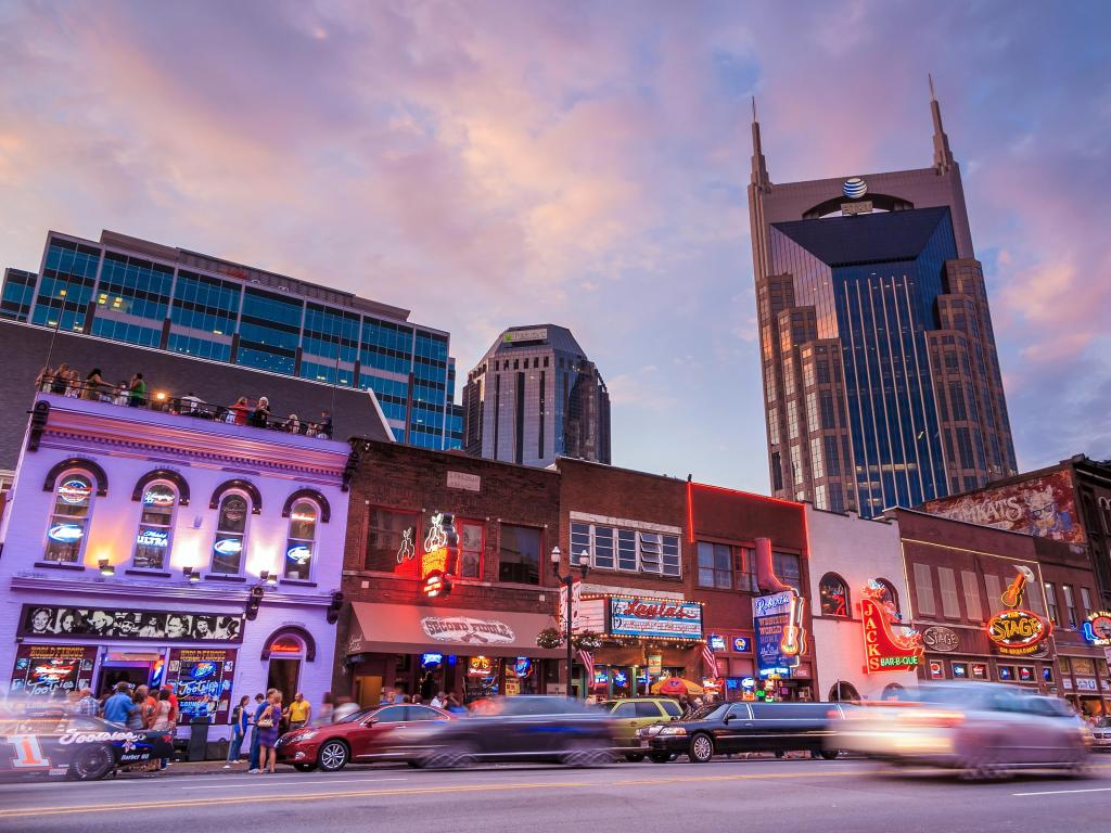 Nashville, Tennessee, USA taken at Downtown Nashville cityscape in the evening on August 1, 2014 in Nashville, TN. Nashville is the capital of the State of Tennessee and the county seat of Davidson County.