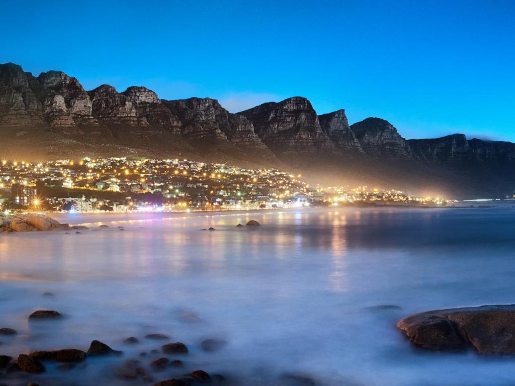 South Africa's beautiful Cape Town, mountain and sea views. Table Mountain, Lion's head and Twelve Apostles are popular hiking destinations for both locals and tourists all year round.