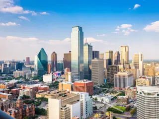 Skyline of downtown Dallas on a sunny day