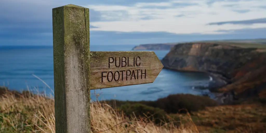 Public footpath sign in England