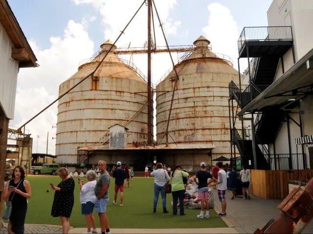 Magnolia Market by the two famous silos in Waco, Texas.