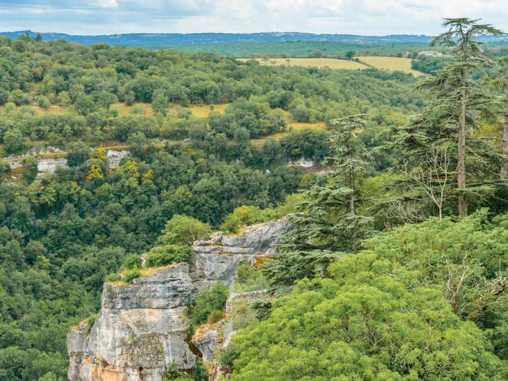 Rocamadour, Occitanie, France: Clifftop view of the Parc Naturel Régional des Causses du Quercy, a regional nature park.