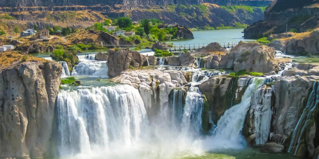 Aerial view of the spectacular Shoshone Falls in Twin Falls, Idaho