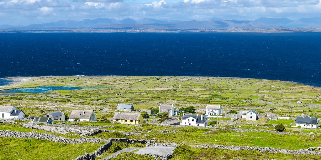 The settlement of Ballinacregga on Inishmore, one of the Aran Islands